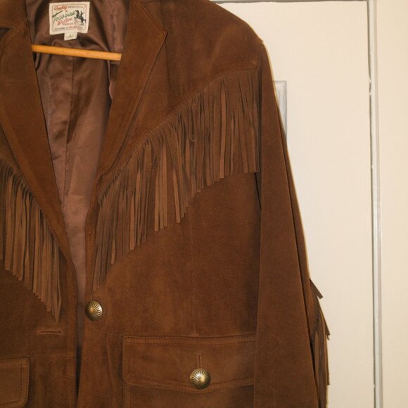 Tecovas Coffee Brown Fringe Suede Jacket — Women’s Large - Picture 7 of 7